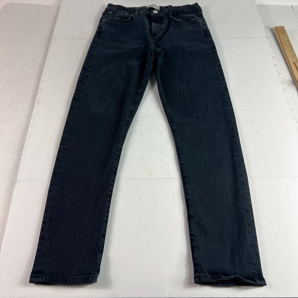 AGOLDE Jean Women's 27x26* Toni Mid Rise Straight Crop Black Faded Denim Tag 26 - Picture 1 of 16